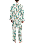 Turquoise Christmas Trees Men's Western Pajamas