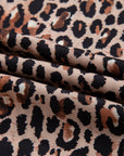Stripe Leopard Patchwork Long Sleeve Buttoned Shirt