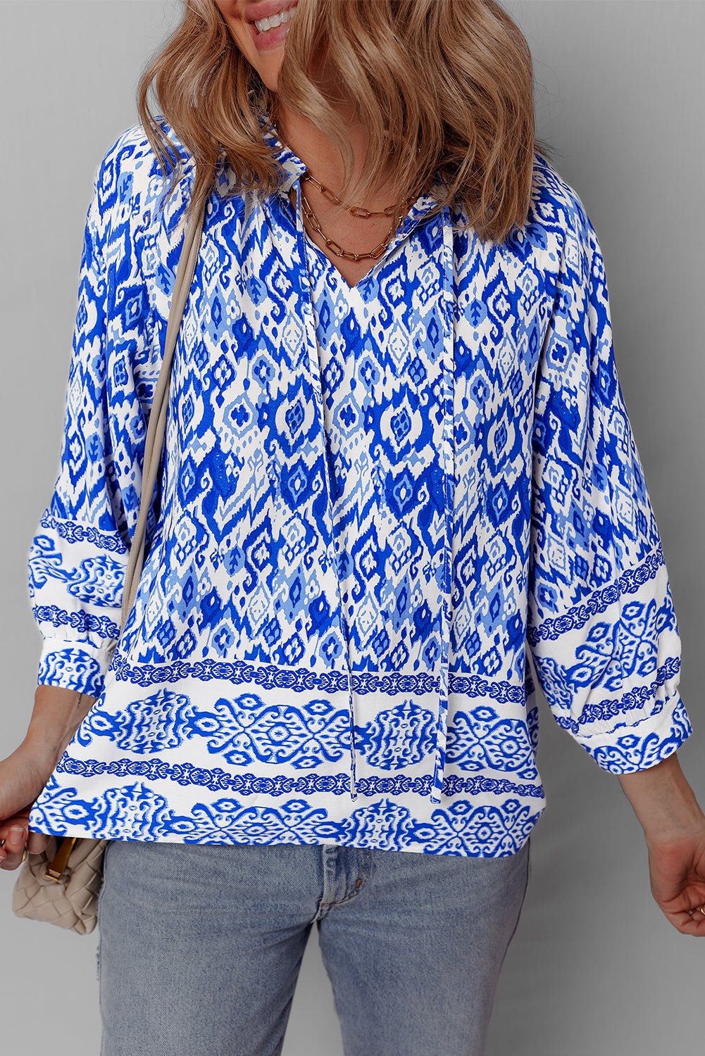 Anne 4 Sleeve Tied Blouse