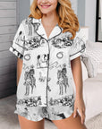 Baha Ranch Ranch Life Western Cowgirl Satin Ruffle Pajama Set