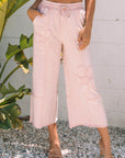 Floral Patch Mineral Wash Terry Knit Pants