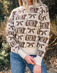 Sofia Western Fashion Print Sweater