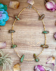 22” Chunky Turquoise & Shell Heishi Necklace
