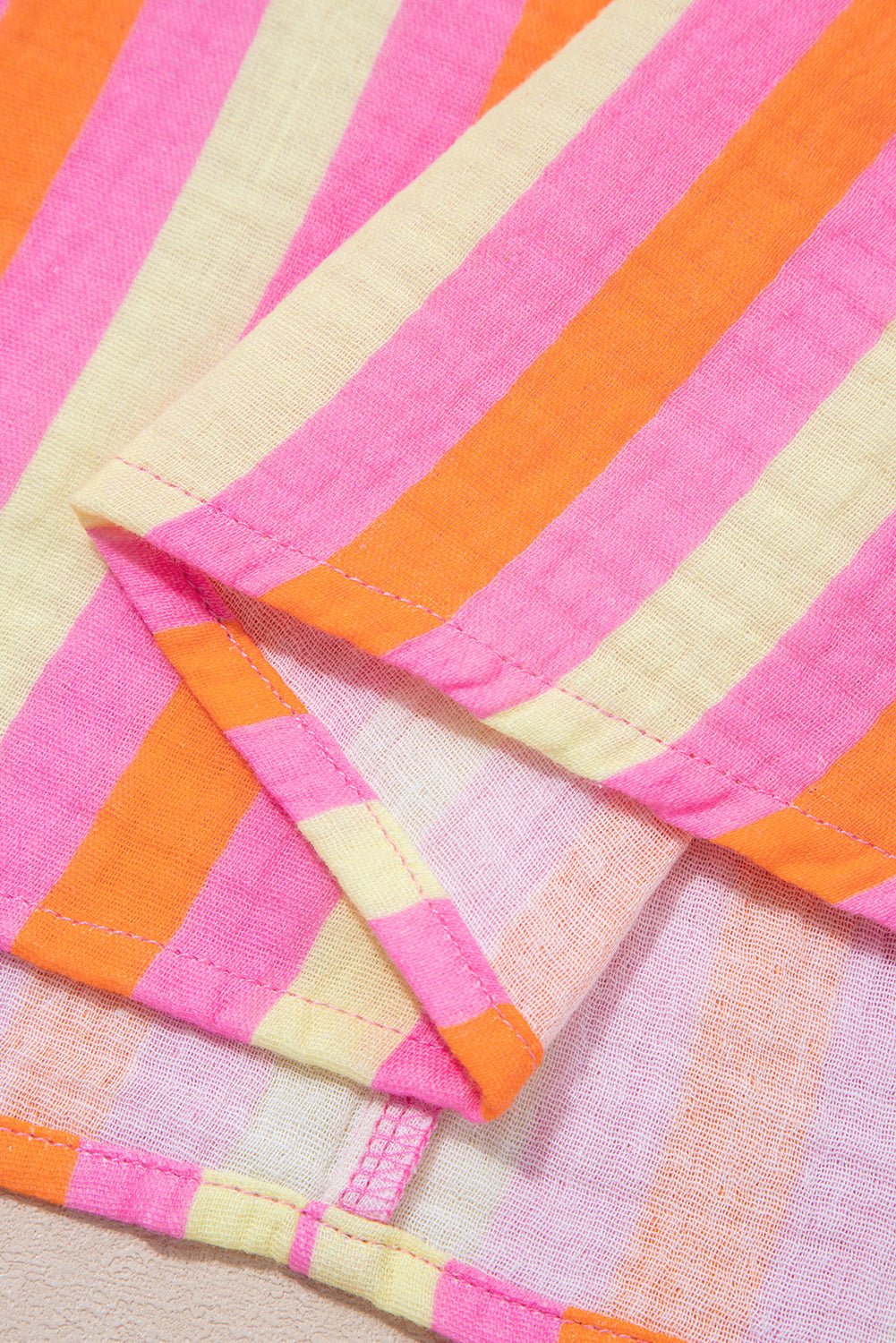 Teresa Stripe Crinkled Half PLUS Blouse