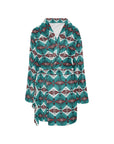 Teal Aztec Women's Western Bath Robe