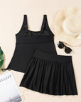 Colorblock Tankini Top and Skort Swim Set