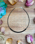 14” Black Onyx Heishi Necklace – Sterling Silver Pearls & Saucers