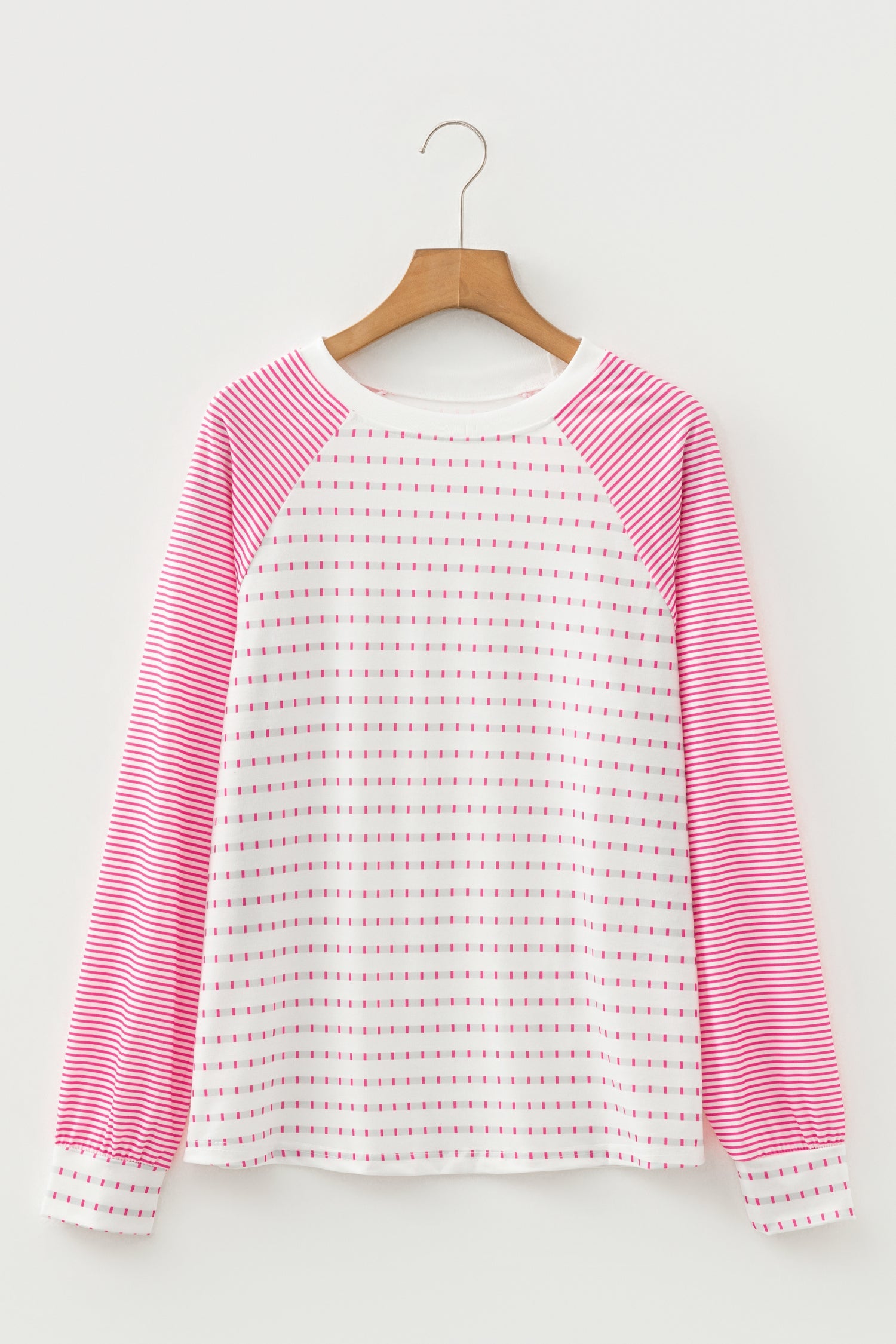 Stripe Raglan Patchwork Long Sleeve Top