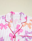 Stripe Bow Tie Shirt and Pants Pajama Set