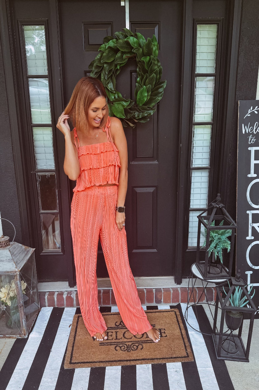 Coral Ruffle Set