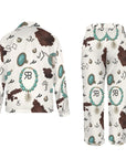 Baha Ranch Brands & Turquoise Cowgirl Christmas Western Cowprint Satin Pajamas