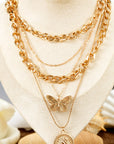 Amara Multilayer Butterfly Charm Necklace