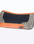 Hilason Western Wool Felt Horse Saddle Pad With Cheetah Print Leather
