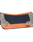 Hilason Western Wool Felt Horse Saddle Pad With Cheetah Print Leather