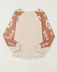 Mila Western Print Patch Long Sleeve Top