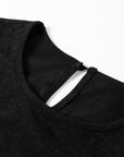 Solid Lantern Sleeve Tiered Mini Dress