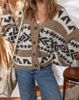 Adelynn Geometric Pattern Front Sweater