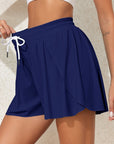 Ruffle Drawstring Elastic Waist Bikini Swim Shorts