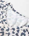 Leopard Long Sleeve V-Neck Top and Pant Set