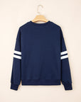 Varsity Stripe Drop Shoulder Oversized Sweatshirt