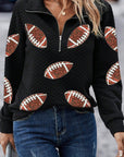 Sequin Football Quarter Zip