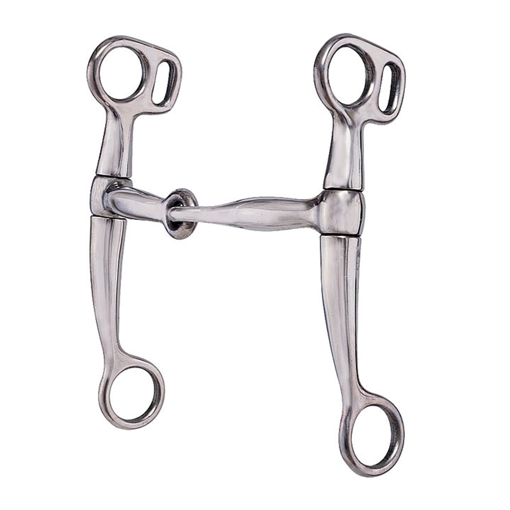 HILASON SS Horse Breaking Bit 5" Training Bit Copper Roller &amp; Swivel Shanks – Professional Schooling Bit for Young Horses