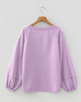 Solid Raw Seam Patchwork Baggy Sweatshirt