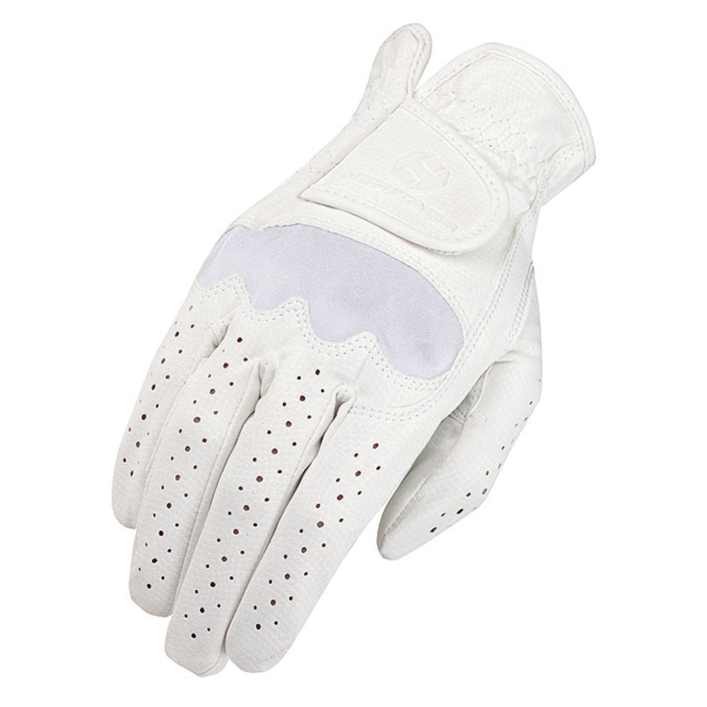 Heritage Spectrum Show Horse Riding Equestrian Glove Leather White