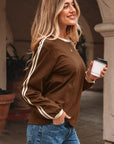 Varsity Stripe Crew Neck Long Sleeve Top