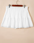 Plus Size Boho Frilled Elastic Waist Shorts