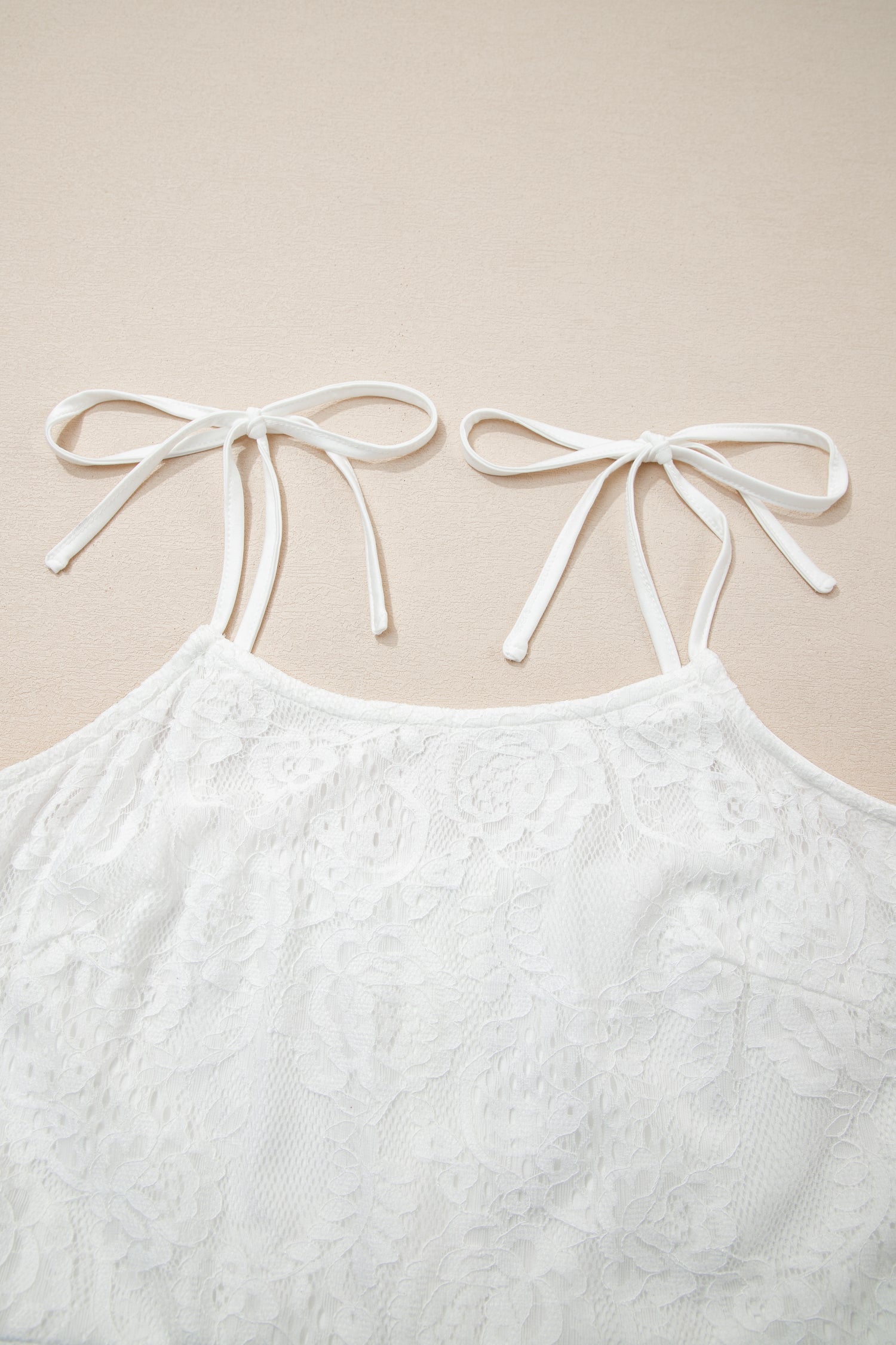 Floral Lace Tie Spaghetti Straps Maxi Dress