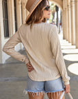 Ariana Texture Drop Shoulder Long Sleeve Top