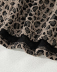 Plus Size Leopard Textured Short Sleeve T-Shirt