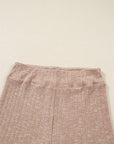 Ribbed Knit Pullover Top and Biker Short Set