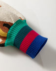 Colorblock Stripe Contrast Ribbed Knit Sweater
