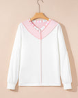Colorblock Stripe V-Neck Long Sleeve Top