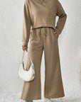 Textured Top and Pants Set