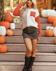 Evelyn Patched Drop Shoulder Sweater