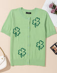 Holiday Jacquard Short Sleeve Cardigan