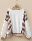 Zyla Contrast Stitching Oversize Sweatshirt