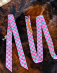 Pink And Turquoise Cinch Strap Set With Industrial-Strength Straps Latigo And Billet