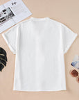Lilla Notched Neck Batwing Sleeve Lightweight Blouse