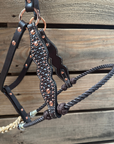 Brown Honeycomb Tooled Lariat & Leather Combo Halter