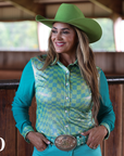 WAVY MESH SLEEVE PERFORMANCE RODEO SHIRT