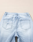 Saige Wash Distressed Straight Jeans