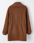 Solid Half-Zip Fleece Pocketed Sweatshirt