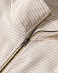 Khaki Stripe Mix Half Zip French Terry Plus Size Sweatshirt