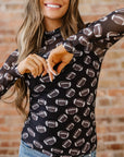 Maci Rugby Mesh Sheer Long Sleeve Top