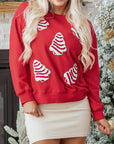 Ellayara Patched Dropped Shoulder Sweatshirt