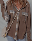Marceline Down Drawstring Hooded Shacket